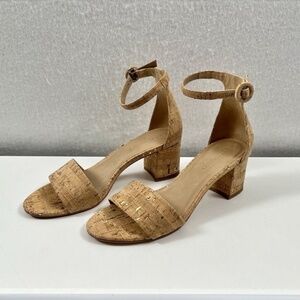 Bernardo Belinda Mid Heel Ankle Strap Cork Sandal Women's Size 7.5M